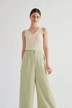 V-Neck Ribbed Knit Top