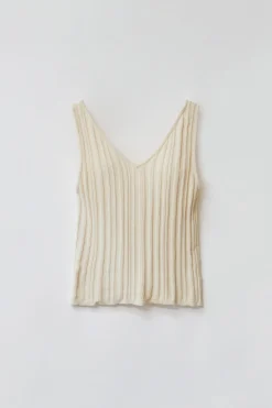 V-Neck Ribbed Knit Top