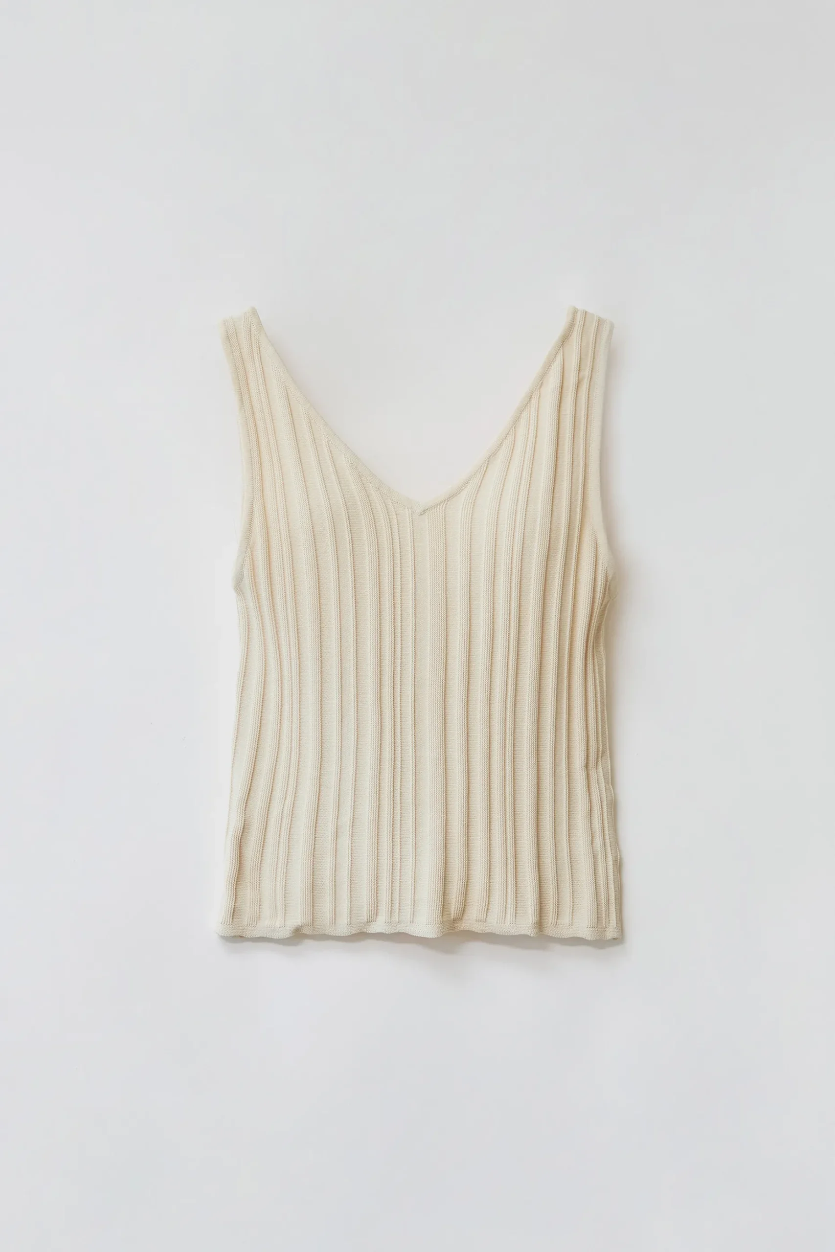 V-Neck Ribbed Knit Top