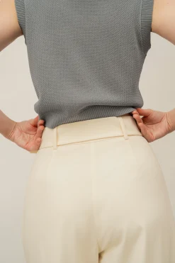 Wide-Leg Buckle Trousers