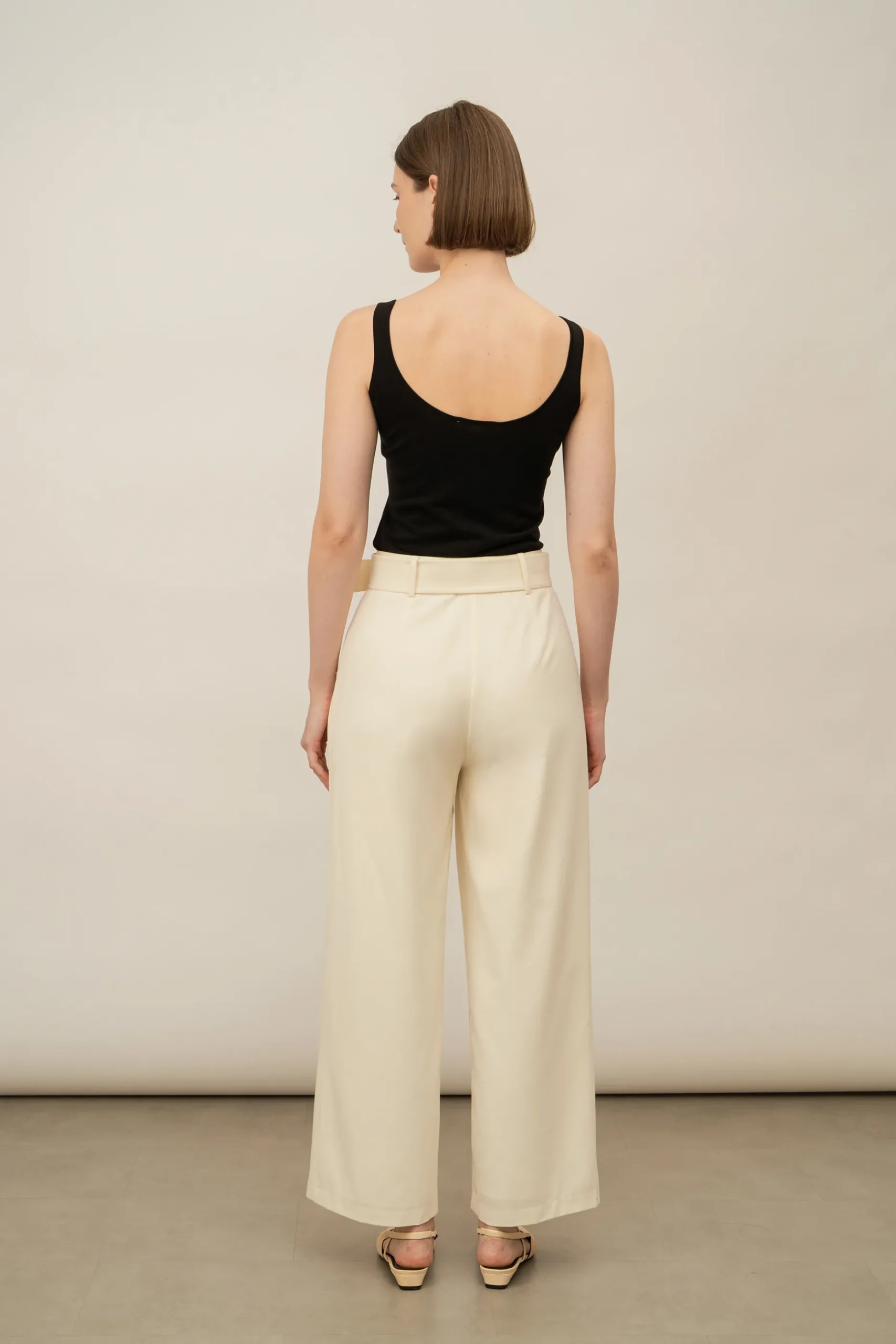 Wide-Leg Buckle Trousers