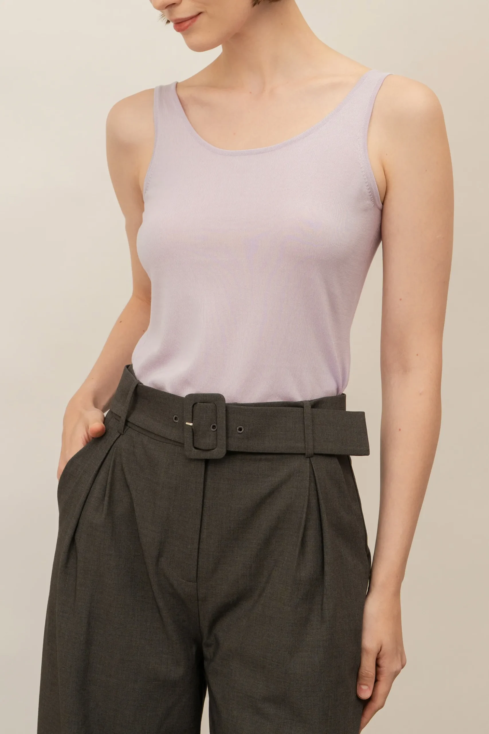 Wide-Leg Buckle Trousers
