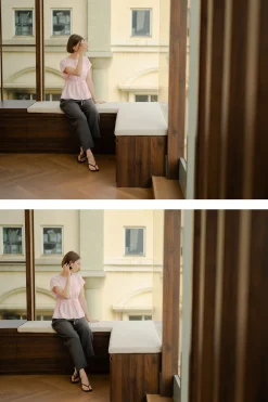 Wide-Leg Buckle Trousers